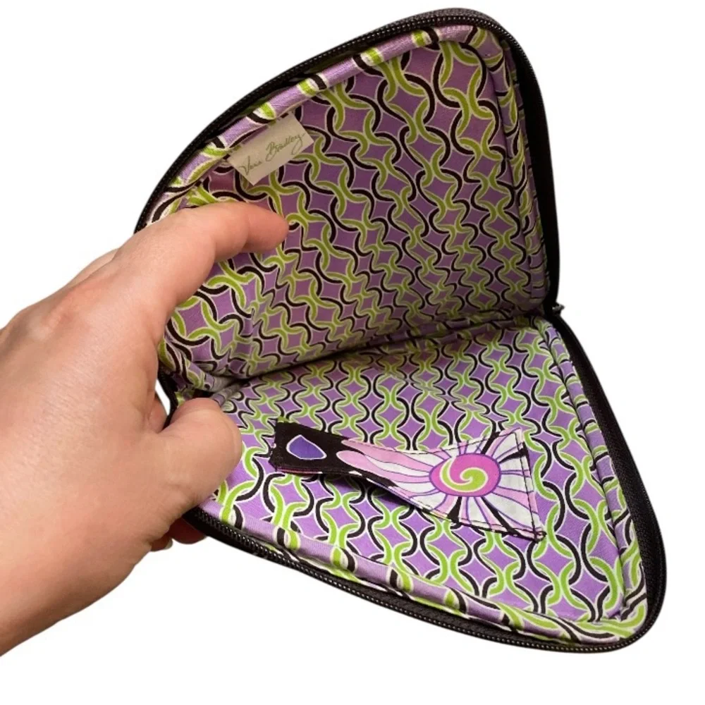 Vera Bradley Small Quilted “Purple Punch”Tablet Case / E-Reader Sleeve Padded